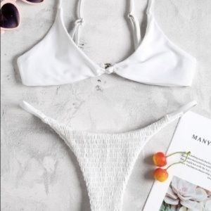 White tie knot bikini - top only
